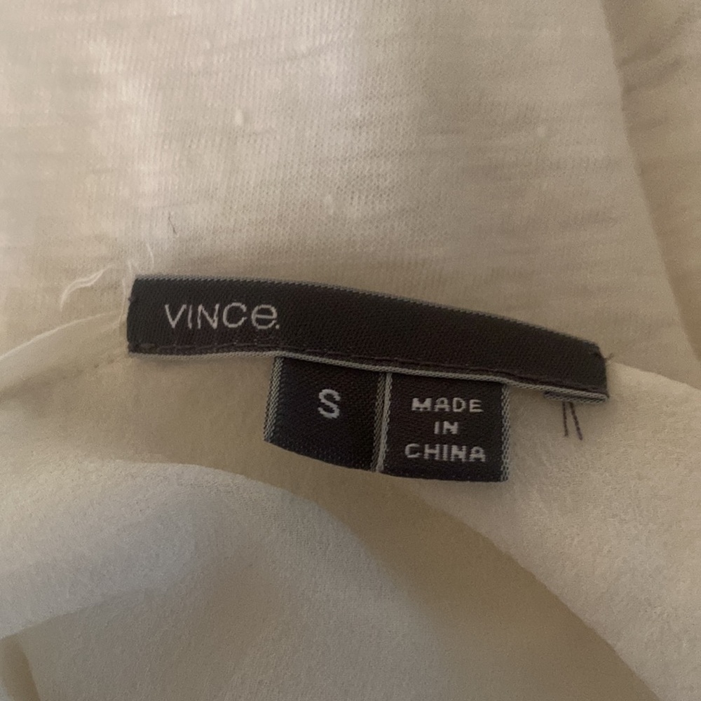 Vince 100% linen w/ silk bottom stunning crisp white blouse from Neiman Marcus - Picture 7 of 11